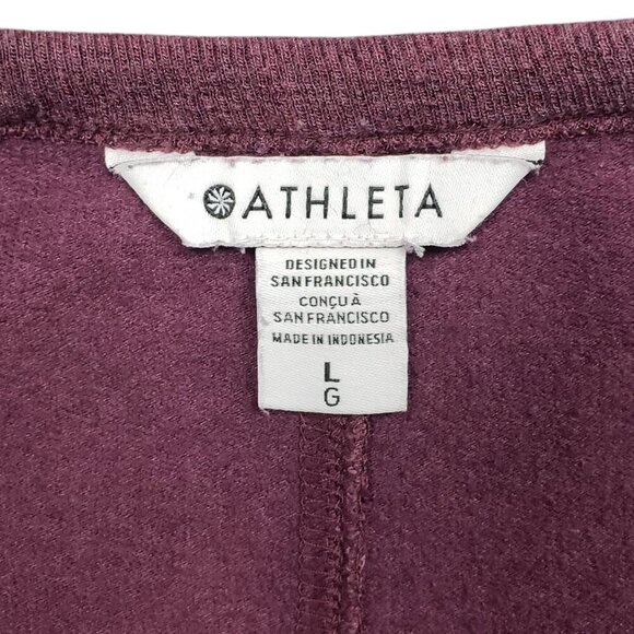 Athleta Coaster Luxe Recover Sweatshirt Womens Large‎ Red Rip Tear - Picture 10 of 12